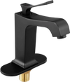 VEVOR Single Handle Sink Faucet, Matte Black Finish Faucet Kitchen Sink, Kitchen Water Faucets with Push-Button Drain, Suitable for Bathroom, RV, Bar Sink, Public Restroom, Waterfall-Style Spout