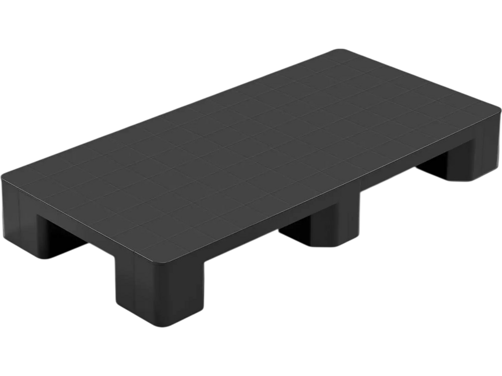 VEVOR Plastic Pallet, 1 Pc Plastic Pallet for Basement Storage, Lightweight Waterproof Floor Storage Pad for Indoor Outdoor Supermarket Warehouse, Support up to 2205 lbs, 39.4" x 19.7" x 5.4", Black