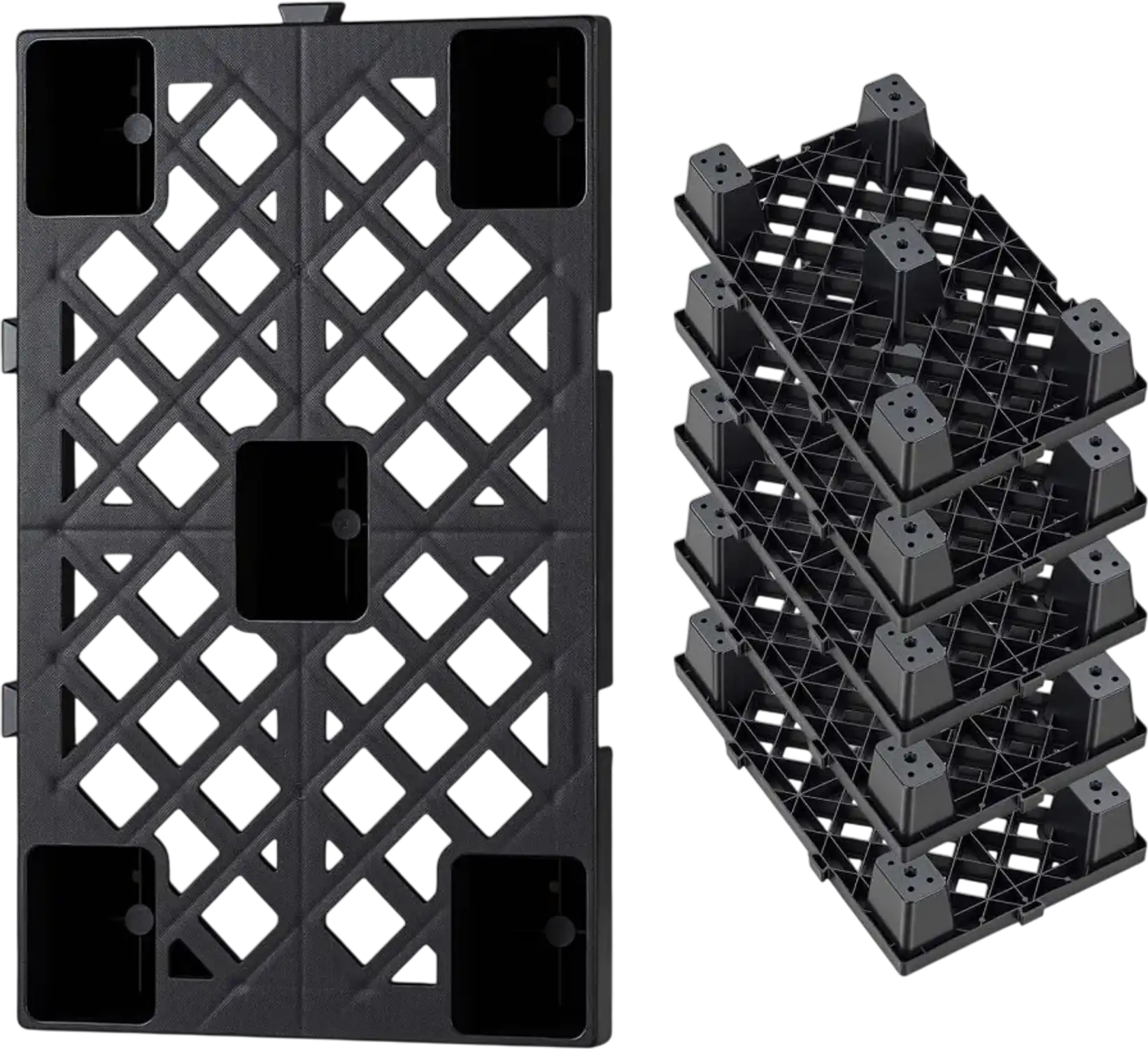 Vevor Plastic Pallets 6-Pc Basement Storage Waterproof Grid Pad 19.7