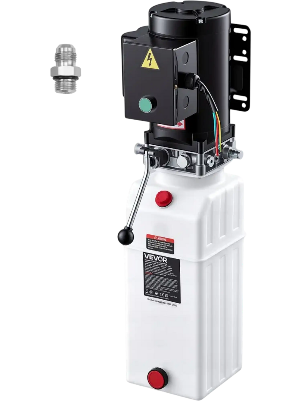 VEVOR 10 Quart Hydraulic Pump, 2.2KW Hydraulic Dump Trailer Pump Single Acting, 3200 PSI Max Relief Pressure, 1.7 GPM Flow Rate, AC220-240V Hydraulic Power Unit Car Lift (Vertical Installation)