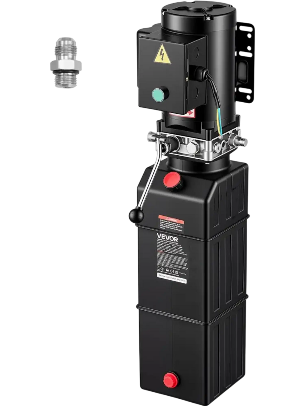 VEVOR 15 Quart Hydraulic Pump, 2.2KW Hydraulic Motor Dump Trailer Pump Single Acting, 3200 PSI Max Relief Pressure, 1.7 GPM Flow Rate, AC220-240V Hydraulic Power Unit Car Lift (Vertical Installation)