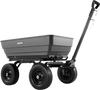 VEVOR Garden Dump Cart, 1200 lbs Poly Dump Cart, 7 Cu. Ft. Garden Carts Dumps Wagon with 2-in-1 Convertible Handle, 90° Quick-Dumps Mechanism, 180° Swivel Wheels, Yard Wagon for Plants, Soil, Crops