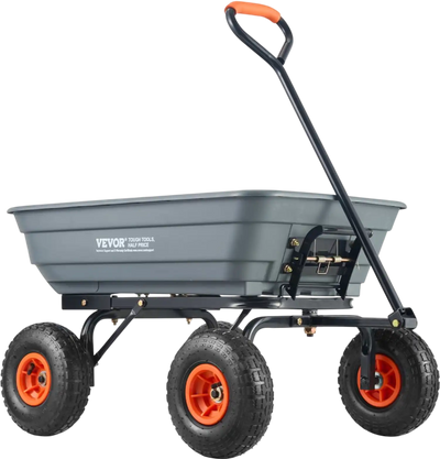 Vevor Garden Cart Poly Dump Wagon with 2-in-1 Convertible Handle 600 lbs Capacity 10