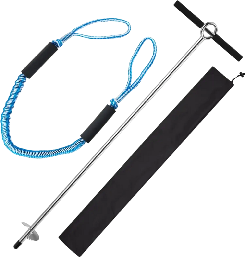 VEVOR Sand Anchor, 36 in Stainless Steel Beach Anchor, Screw in Sand Boat Anchors with Spiral Blade, Shallow Water Boat Auger Anchors, for Securing Jet Ski PWC Pontoon Kayak on Beaches and Sandbars