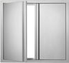 VEVOR BBQ Access Door, 26W x 24H Inch Double Outdoor Kitchen Door, Stainless Steel Flush Mount Door, Wall Vertical Door with Recessed Handles , for BBQ Island, Grilling Station, Outside Cabinet