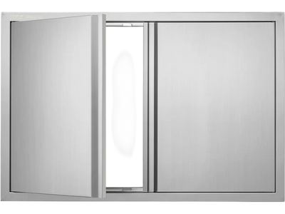 VEVOR BBQ Access Door, 36W x 24H Inch Double Outdoor Kitchen Door, Stainless Steel Flush Mount Door, Wall Vertical Door with Recessed Handles , for BBQ Island, Grilling Station, Outside Cabinet