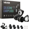 VEVOR Ear Plugs for Sleeping Noise Cancelling, NRR 25 dB Reusable High Noise Reduction  Earplugs, Flexible Silicone Soft Earplug with 12 Ear Tips in M / L, for Sleeping, Working, Studying & Traveling