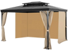 VEVOR Gazebo Curtains Outdoor, 12' x 10' x 7.3' Gazebos, 4-Panel Sidewall Gazebo Privacy Curtains with Zippers, Outdoor Curtain Replacement for Patio Canopy, Only Curtain, Khaki
