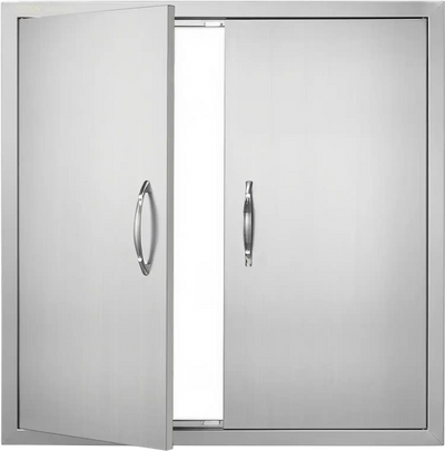 VEVOR BBQ Access Door, 31W x 31H Inch Double Outdoor Kitchen Door, Stainless Steel Flush Mount Door, Wall Vertical Door with Handles, for BBQ Island, Grilling Station, Outside Cabinet