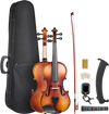 VEVOR Violin 1/4 Size for Adults, Violin Fiddle Set for Beginners Student with Hard Case, Rosin, Bow, Shoulder Rest,Bridge,Tuner and Extra Strings,Solidwood Professional Musical Instruments (Brown)