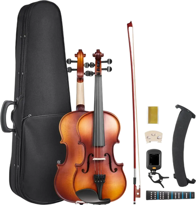 Vevor Violin 3/4 Size Beginner Fiddle Set with Hard Case Brown New