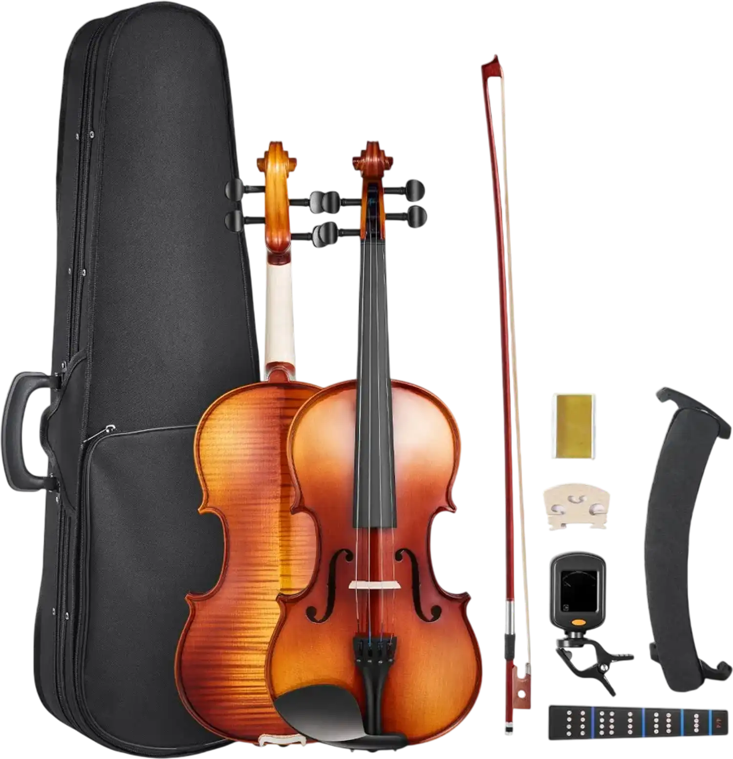 Vevor Violin 4/4 Full-Size Beginner Student Set Glossy Brown New