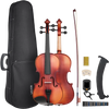 VEVOR Violin 4/4 Full Size for Adults, Violin Fiddle Set for Beginners Student with Hard Case, Rosin, Bow, Shoulder Rest,Bridge,Extra Strings,Professional Solidwood Instrument (Matte Brown Patterned)