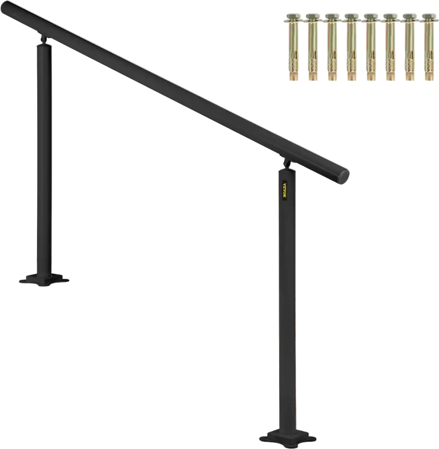 Vevor Handrail 5' Outdoor Stair Railing Kit for 0-5 Steps Black Aluminum New