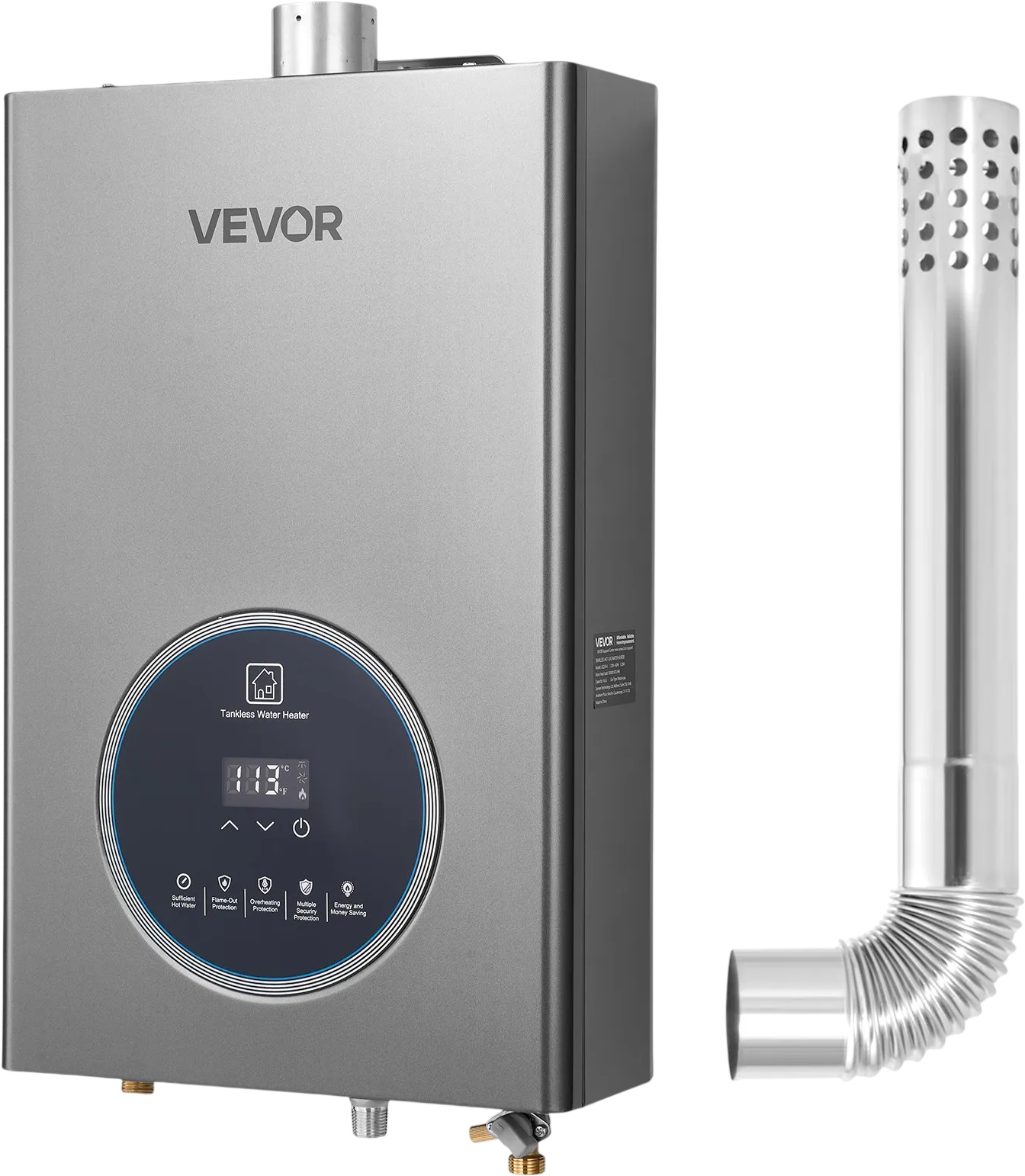 Vevor Tankless Water Heater 4.3 GPM 100,000 BTU Natural Gas Smart Temp Control Indoor New