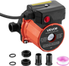 VEVOR Hot Water Recirculating Pump, 10 GPM, Instant Circulation Circulator Pump System, 3-Speed Control, 0.13 HP, 110-120V, NPT 3/4 in to NPT 1/2 in Adapter, Cast Iron Head, for Water Heater System