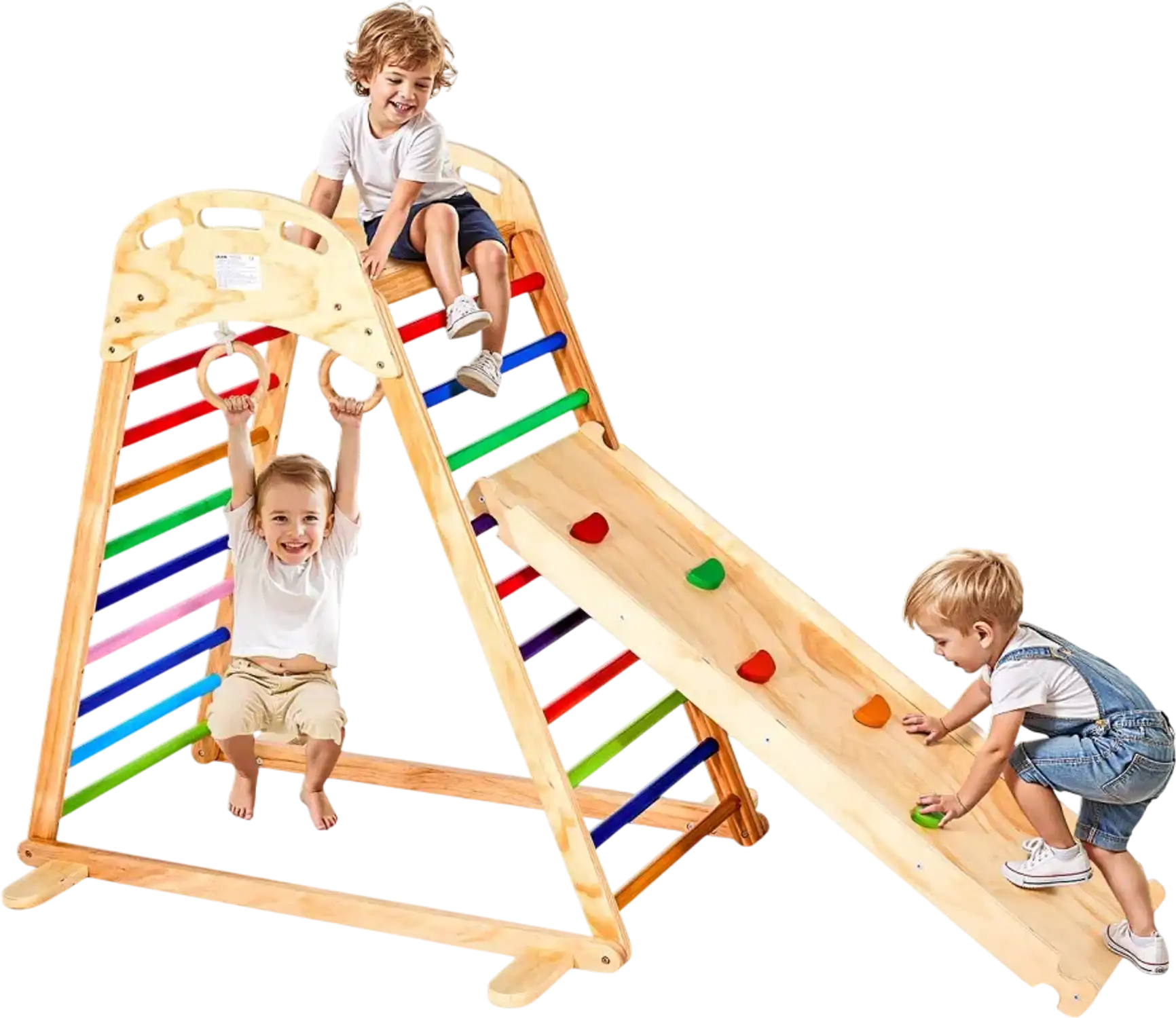 Vevor Indoor Playground 4-in-1 Wooden Jungle Gym Playset New