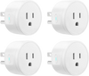 VEVOR Smart Plug, WiFi Smart Outlet Compatible with Alexa and Google Home, WiFi Plugs with Scheduling, App Control & Timer Function, 2.4GHz Wi-Fi Only, 15Amp, No Hub Required, White (4 Pack)