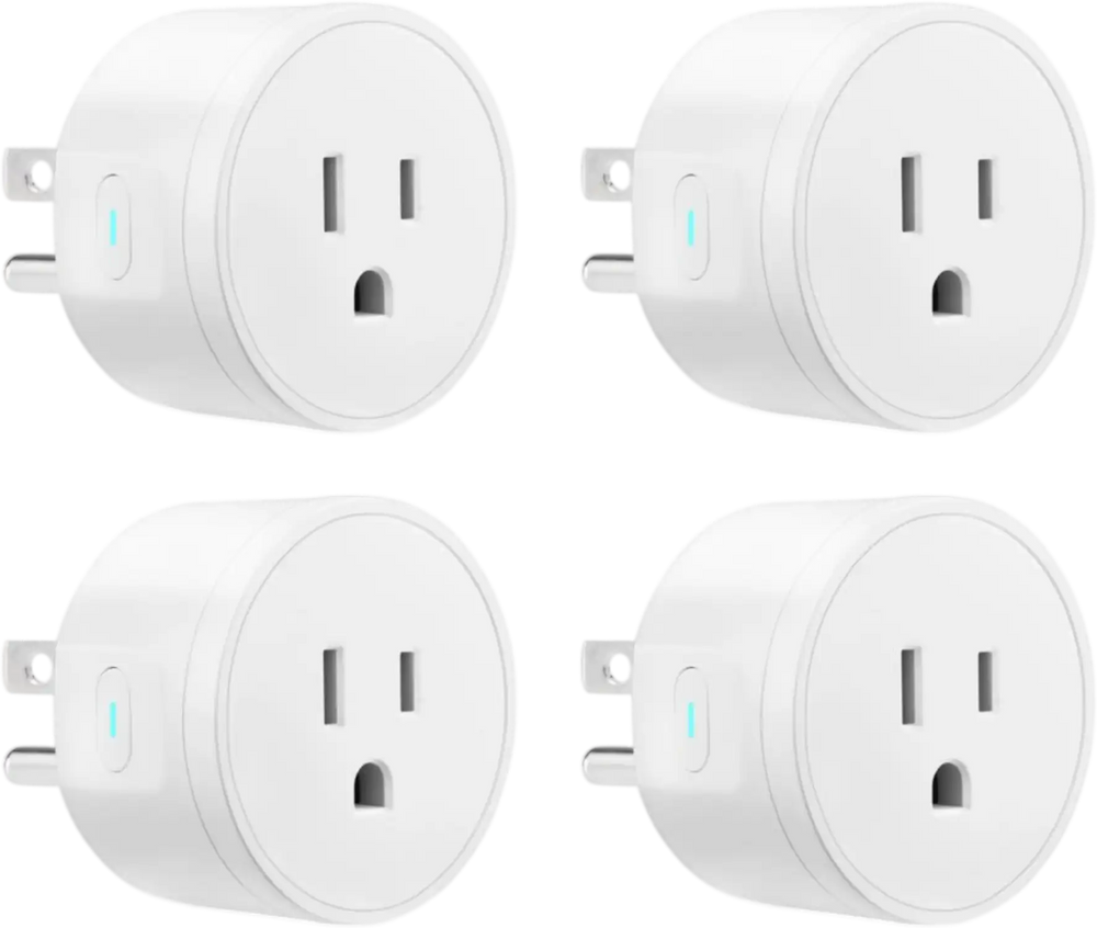 VEVOR Smart Plug, WiFi Smart Outlet Compatible with Alexa and Google Home, WiFi Plugs with Scheduling, App Control & Timer Function, 2.4GHz Wi-Fi Only, 15Amp, No Hub Required, White (4 Pack)