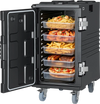 VEVOR Insulated Food Pan Carrier, 127 Qt Non-Electrical Food Warmer, with Swivel Wheel & 304 Stainless Steel Latch, LLDPE Stackable Hot Box, for Various Pan Sizes(NOT Included), Fit Catering BBQ Event
