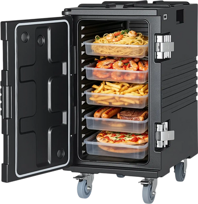 Vevor Insulated Food Pan Carrier 127 Qt Non-Electrical Food Warmer with Swivel Wheels New