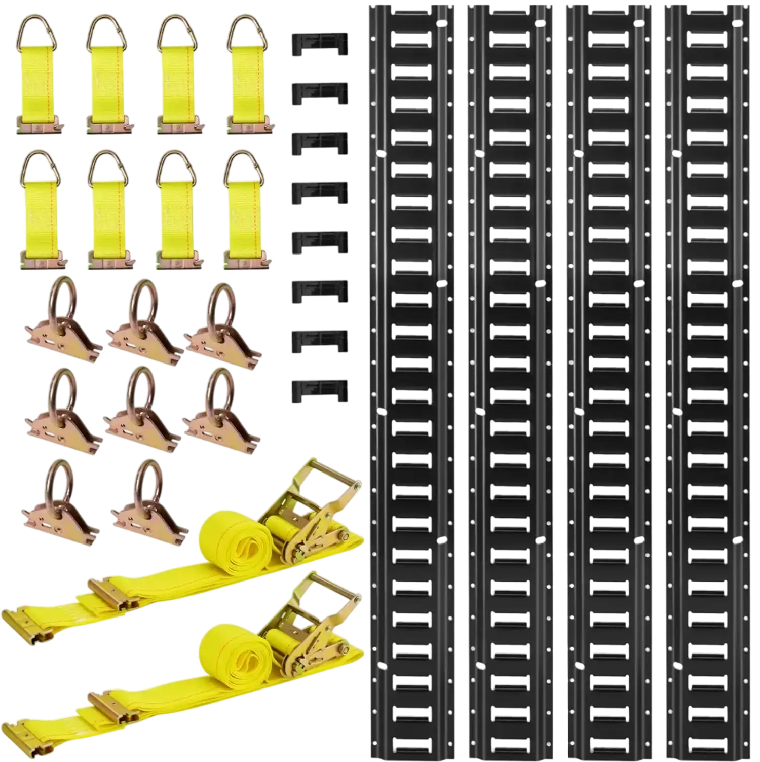 Vevor E-Track Rail Kit 4-Pack 7.7' 26-Pc Tie-Down System New