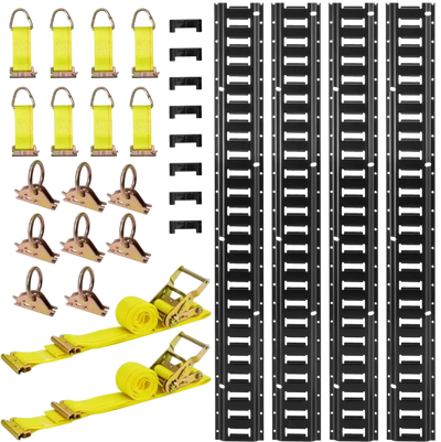 Vevor E-Track Rail Kit 4-Pack 7.7' 26-Pc Tie-Down System New