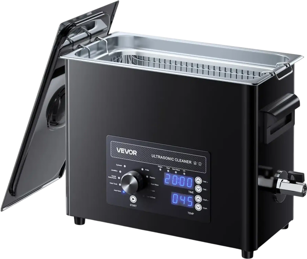 VEVOR 6L Ultrasonic Cleaner, Professional Ultrasonic Cleaner Machine with Knob Control, Stainless Steel Cleaning Machine with Basket and Cleaning Ball, for Watches, Razors, Jewelry, Coins and More