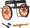 VEVOR Kayak Cart, 330 lbs Load Capacity, Canoe Cart Dolly with 15-inch Solid Rubber Tires & Kickstand, Assembles & Disassembles Within Seconds, Paddle Board Trolley for Kayaks, Canoes, Paddleboards