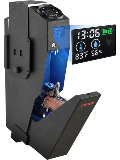 Vevor Gun Safe Biometric Handgun Pistol Safe 4-Way Access Black New