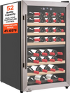 VEVOR 52 Bottle Wine Fridge, Freestanding Wine Cooler Refrigerator, Dual Zone Cooler, 41℉ to 65℉ Adjustable Temp Mini Cellar, Glass Door, For Home Office Bar, Red White Champagne or Sparkling Wines