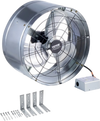 VEVOR Gable Mount Fan, 15 Inch Attic Exhaust Fan with Adjustable Thermostat & Outer Mesh, 1300 CFM House Ventilator Cools Up to 1850 Sq.Ft, Quiet Ventilation for Roof, Garage & Shop, Galvanized Color