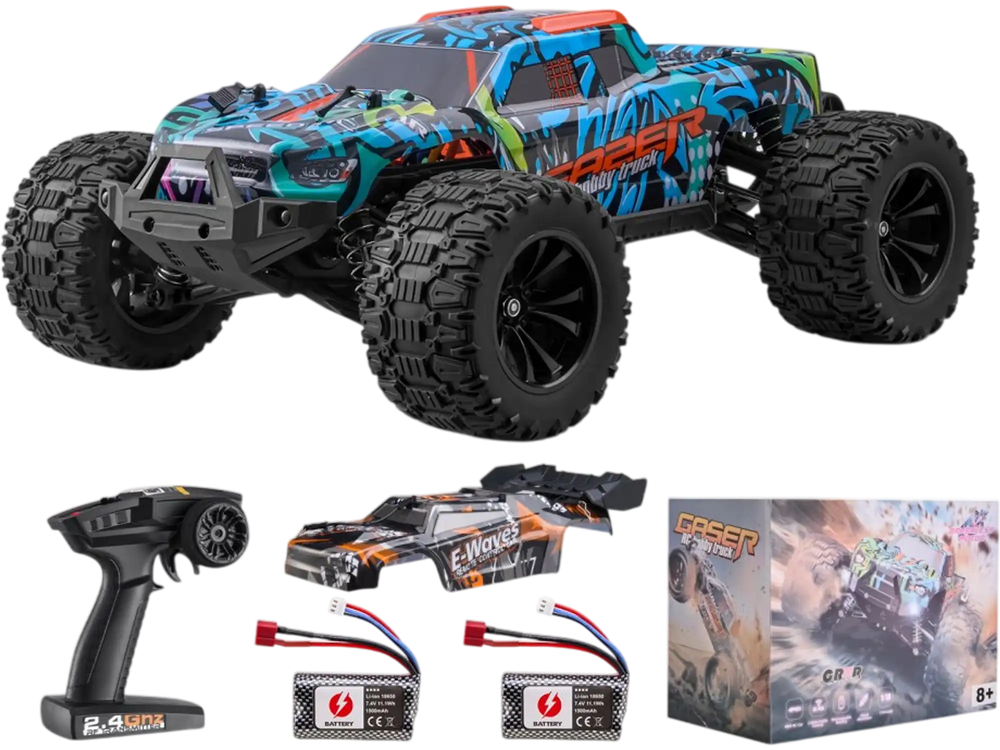VEVOR Remote Control Car, 1:14 Scale RC Car for Kids, All Terrain 4WD Off-Road Truck with 1 Extra Car Shell, 45° Wheelie & Adjustable Speed, 42 km/h Hobby RC Car Toy, for 8+ Year Boys Girls