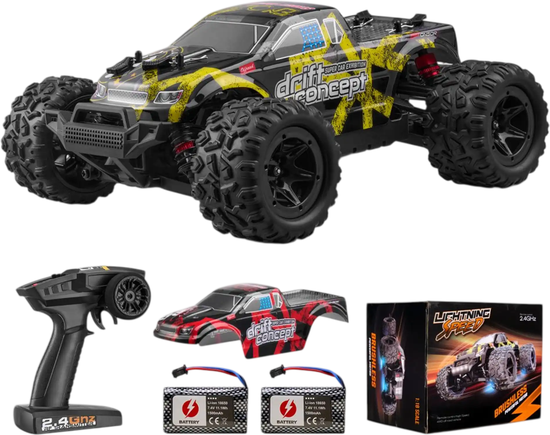 Vevor Remote Control Car 1:18 Scale 4WD Off-Road Truck for Kids New