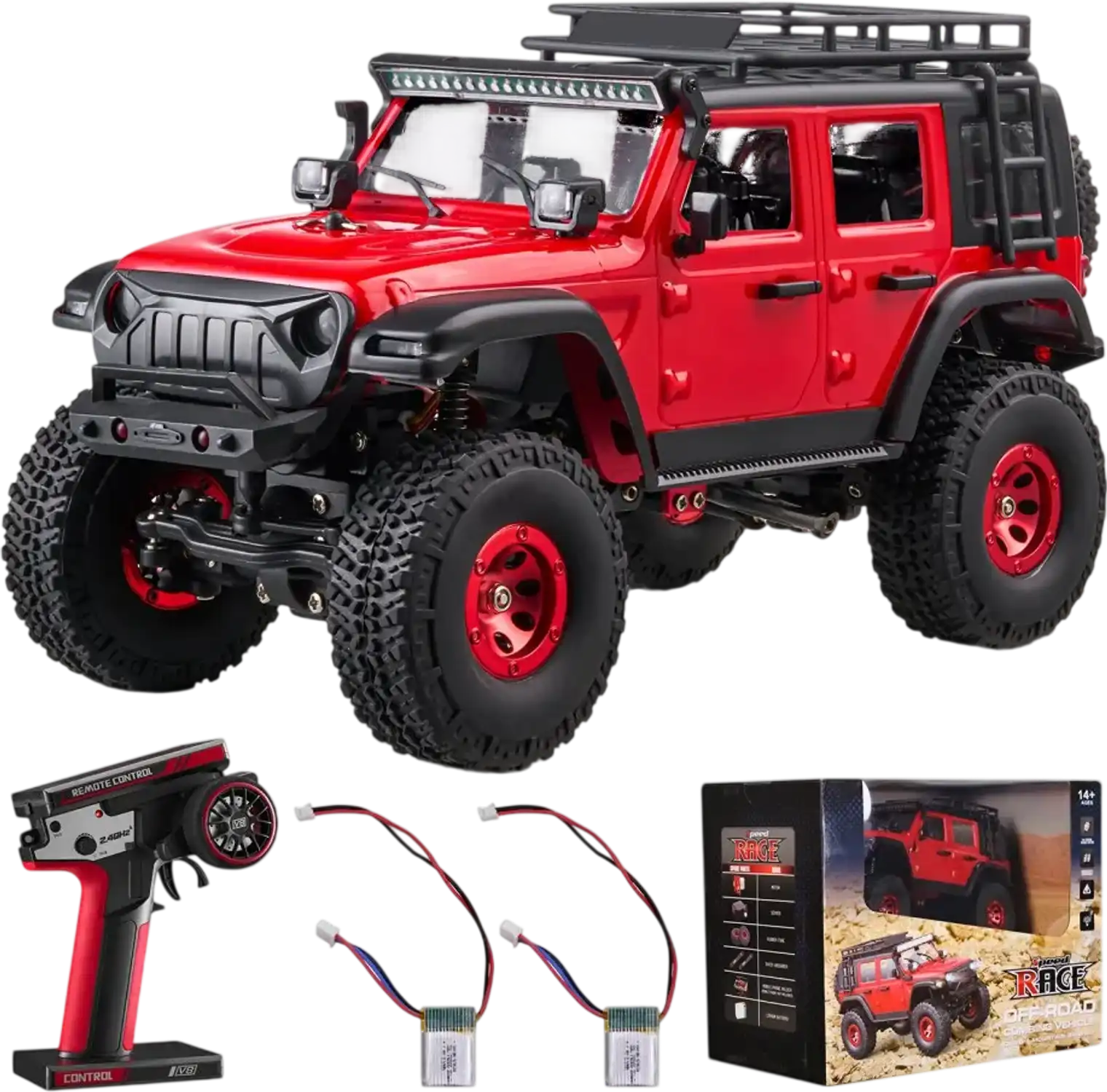 Vevor RC Car 1:24 Scale 4WD Off-Road Truck with Full Lighting New