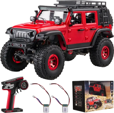 VEVOR Remote Control Car, 1:24 Scale RC Car for Kids, All Terrain 4WD Off-Road Truck with Full Lighting, 1 Extra Shell & 2 Rechargeable Batteries, 2-Speed Hobby Racing Car for 14+ Years Boys Girls