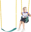 VEVOR 2-Pack Swing Seats, with 66 Inch Coated Chains and Snap Hooks, Support 300 lbs Swings Replacement for Outdoor Swing Set, Swing Set Accessories for Kids, for Outdoor and Indoor Use, Green