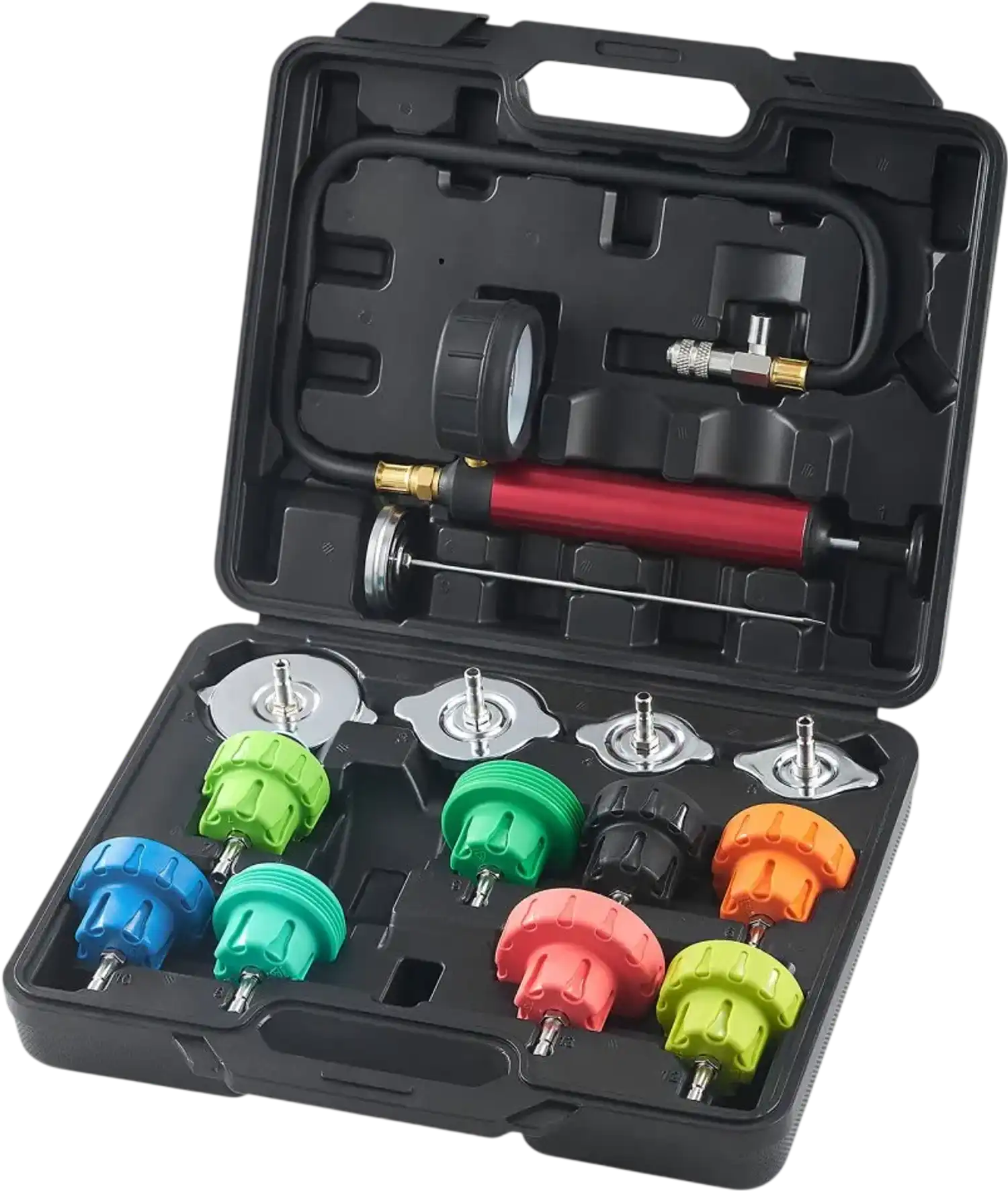 Vevor Radiator Pressure Tester Kit Universal 14-Piece Coolant Vacuum Purge Refill Set New