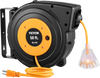 VEVOR 50ft Retractable Extension Cord Reel 14AWG/3CSJTOW Power Cord Reel