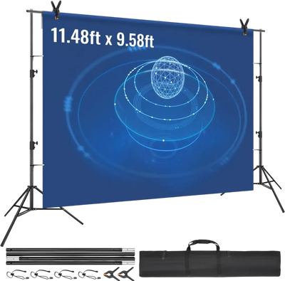 Vevor Backdrop Stand 12' x 10' Heavy Duty Adjustable Photography Background Support System New