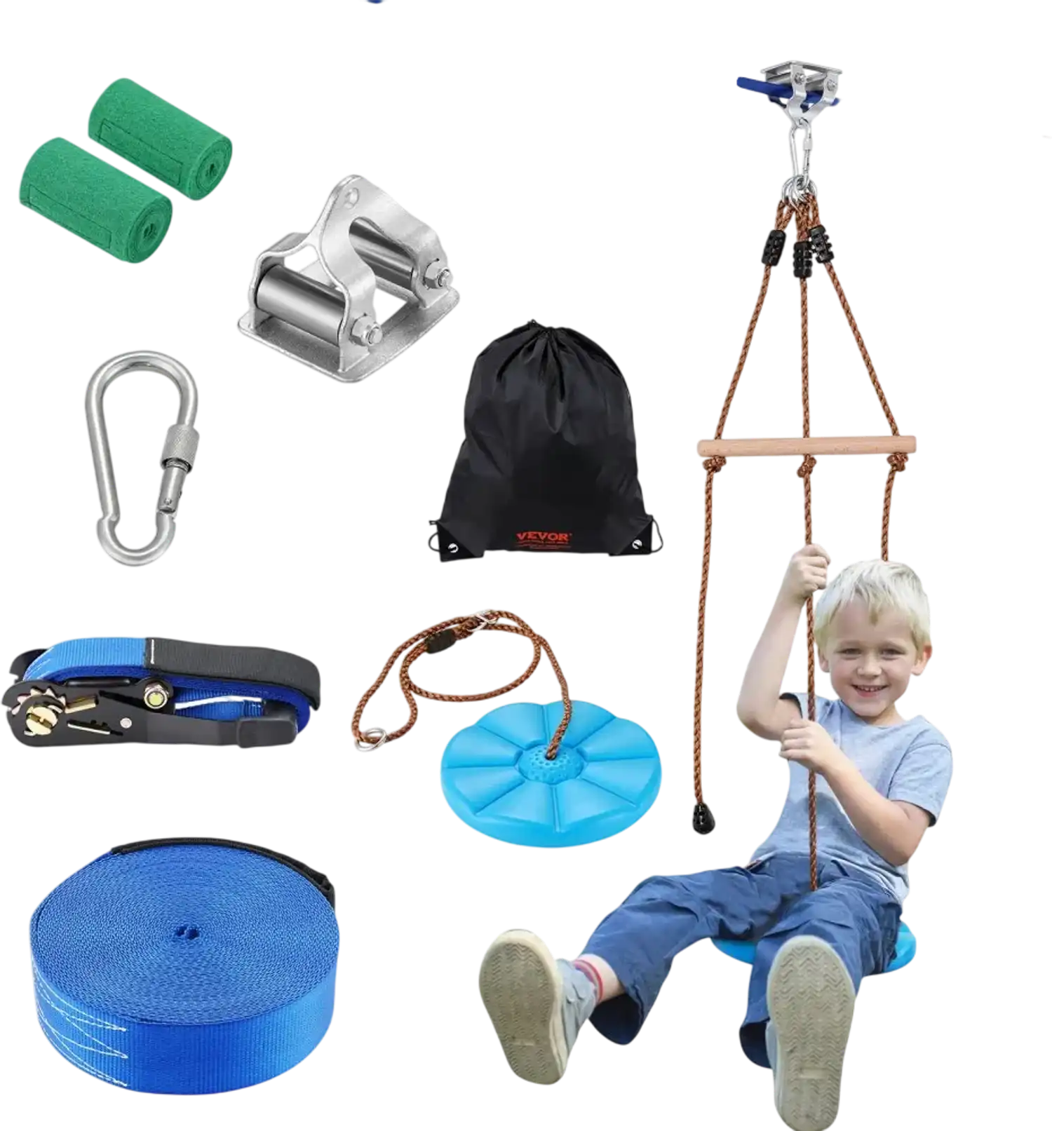 Vevor Zipline Kit 52' Backyard Outdoor Quick Setup for Kids and Adults New