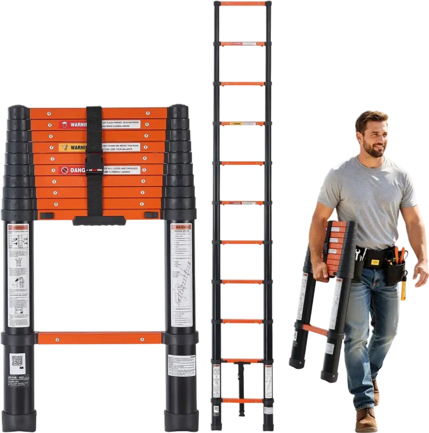 Vevor Telescoping Ladder 10.5' Extension Ladder Heavy-Duty 330 lbs Capacity New