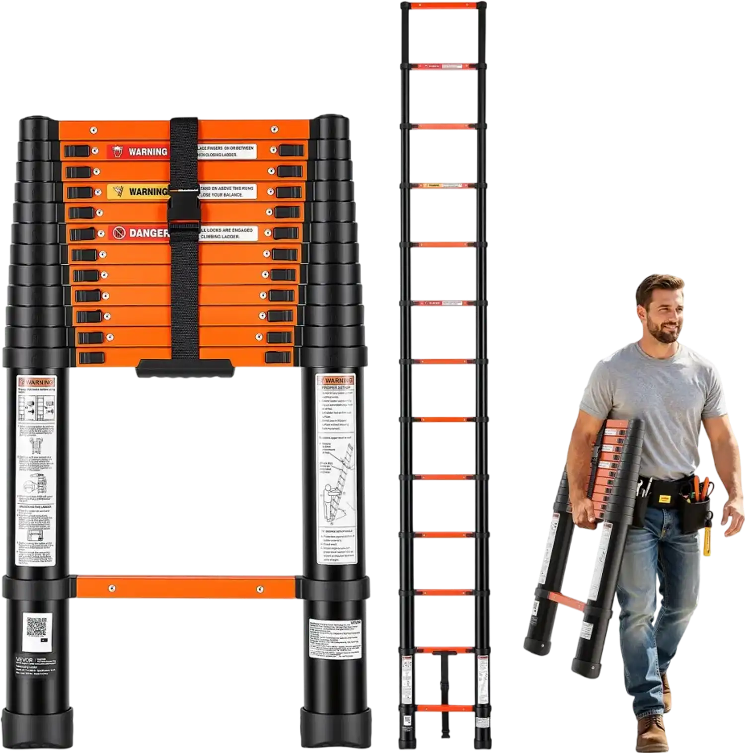 Vevor Telescoping Ladder 12.5' Aluminum Extension Ladder New