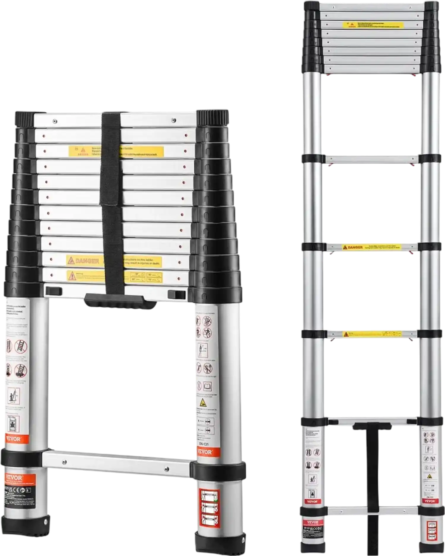 Vevor Telescoping Ladder 12.5' Aluminum Collapsible Extension New