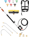 VEVOR Pressure Washer Telescoping Wand, 24 ft, 4000 psi, Telescopic Spray Wand with Power Washer Extension Wands, Gutter Cleaner, Brush Head, Pivoting Coupler, 7 Spray Nozzles and Support Harness