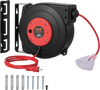 VEVOR Retractable Extension Cord Reel, 45 FT, Heavy Duty 12AWG/3C SJTOW Retractable Power Cord with Lighted Triple Tap Outlet, 15 Amp Circuit Breaker 180° Swivel Bracket for Ceiling or Wall Mount