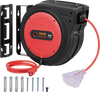 VEVOR Retractable Extension Cord Reel, 65 FT, Heavy Duty 12AWG/3C SJTOW Retractable Power Cord with Lighted Triple Tap Outlet, 15 Amp Circuit Breaker 180° Swivel Bracket for Ceiling or Wall Mount