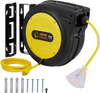 VEVOR Retractable Extension Cord Reel, 75 FT, Heavy Duty 14AWG/3C SJTOW Retractable Power Cord with Lighted Triple Tap Outlet, 13 Amp Circuit Breaker 180° Swivel Bracket for Ceiling or Wall Mount