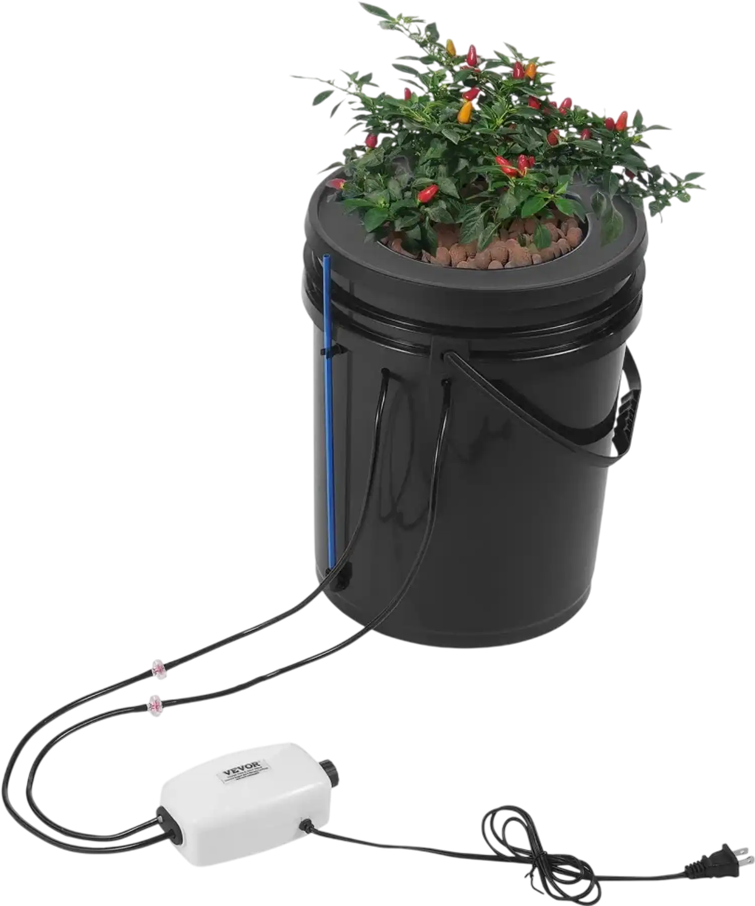 Vevor Hydroponic Grow System 5 Gal Deep Water Culture Bucket with Top Drip Kit New