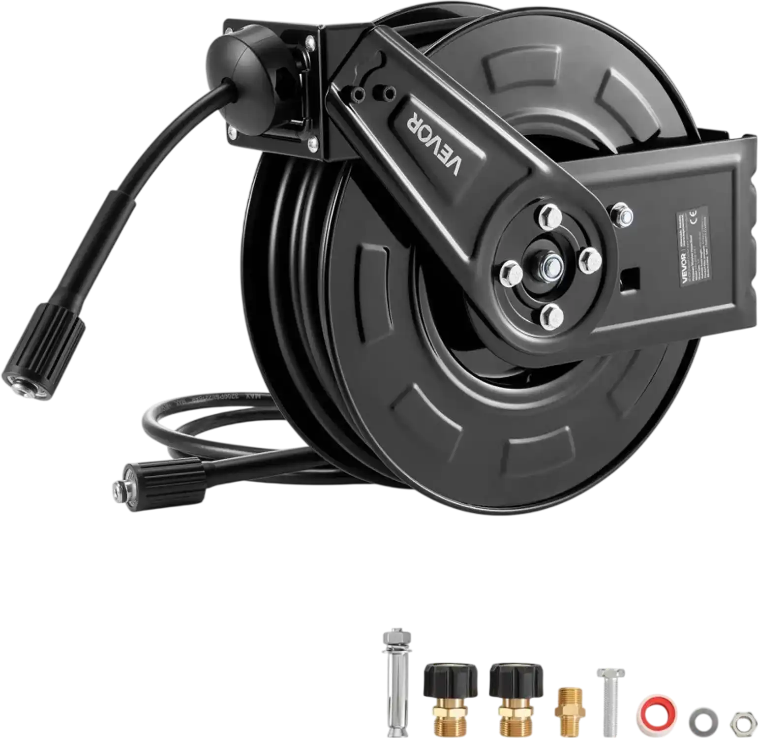 Vevor Pressure Washer Hose Reel Retractable 60' x 1/4
